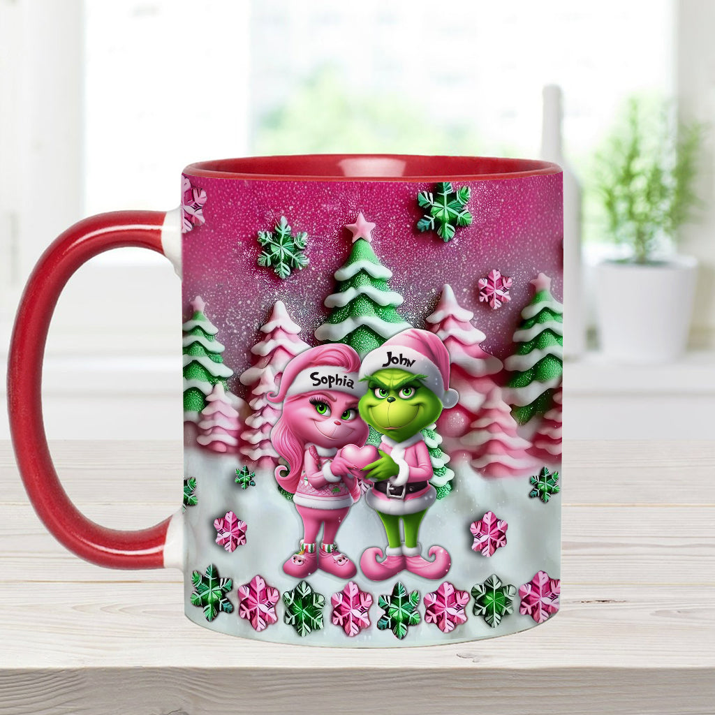 Couple Grincheux - Mug personnalisé avec étole de Noël