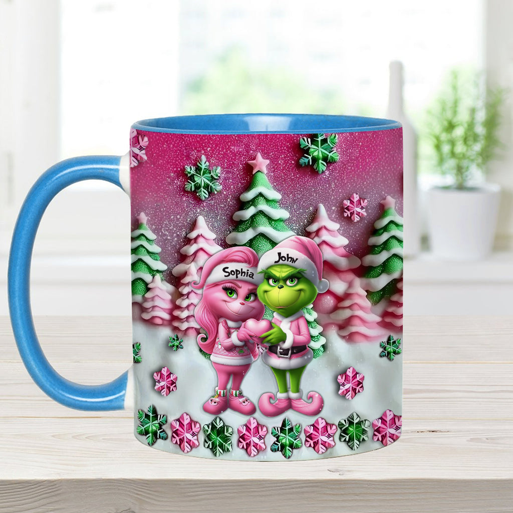 Couple Grincheux - Mug personnalisé avec étole de Noël