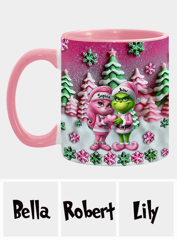 Couple Grincheux - Mug personnalisé avec étole de Noël
