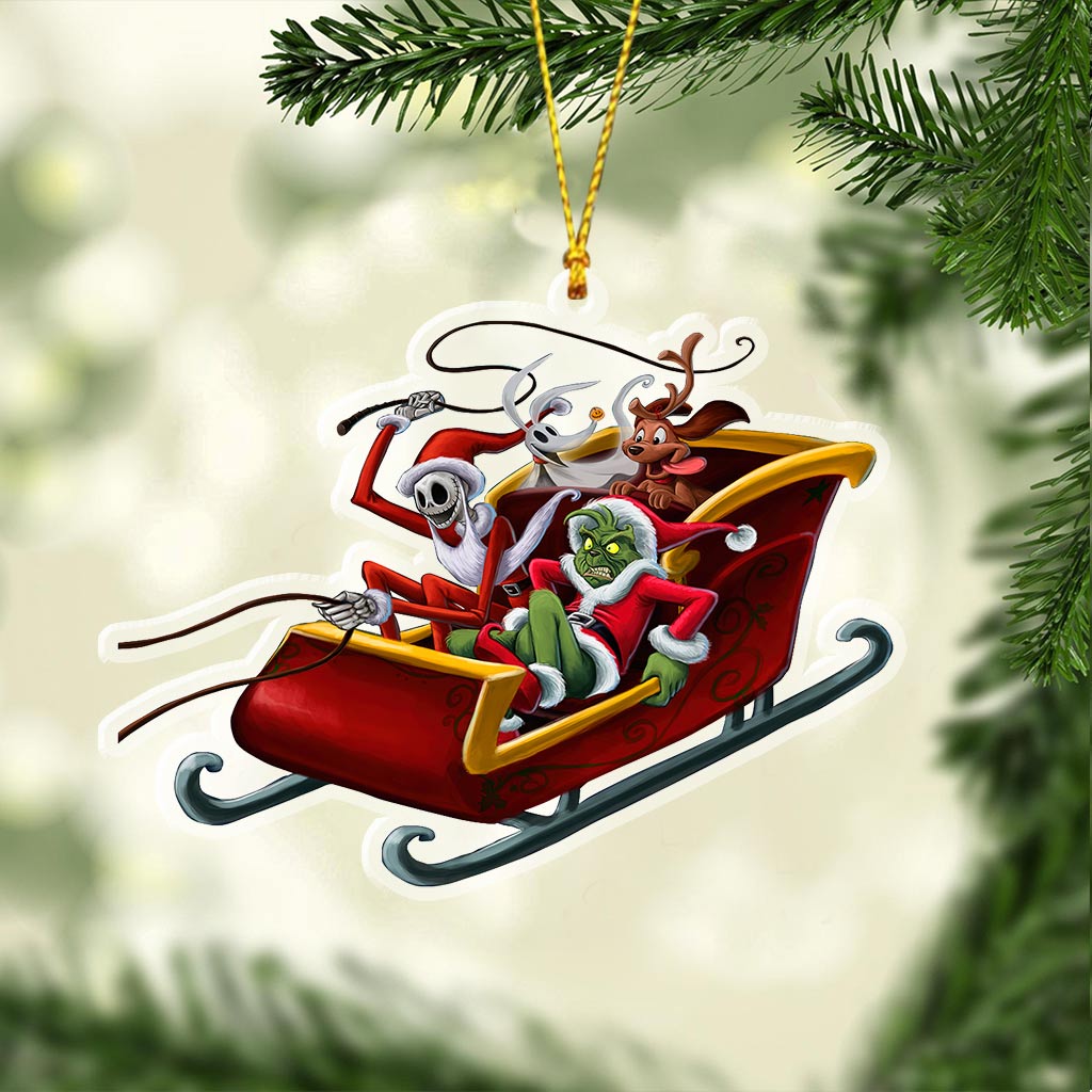 Joyeux Noël - Ornement transparent en forme d'étole de Noël