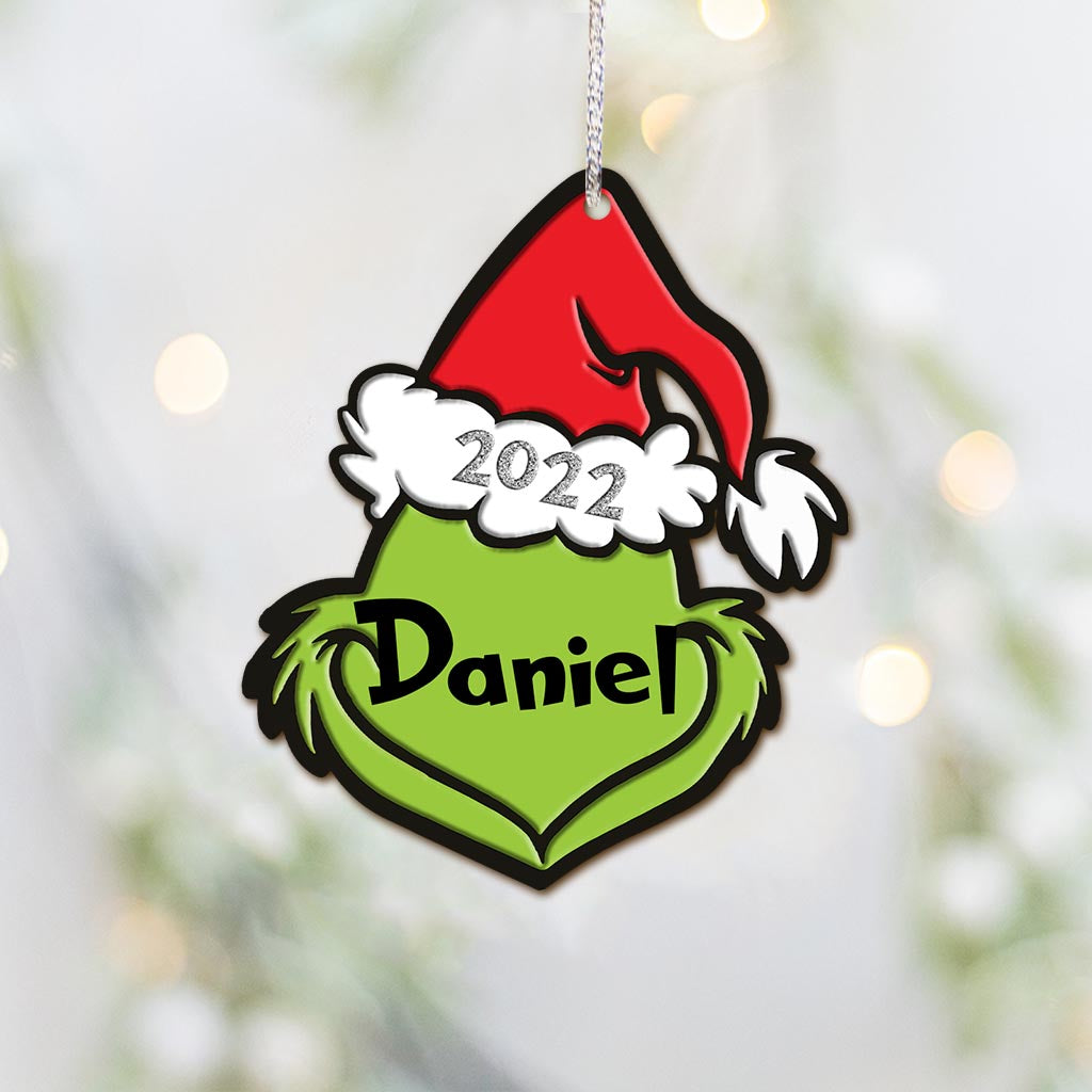 Ornement d'étole de Noël personnalisé « Visage de Noël » (Impression recto verso)