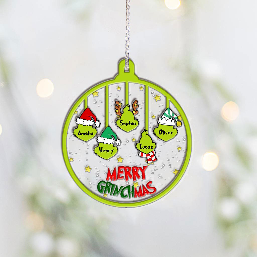 Merry Grinchmas - Personalized Christmas Stole Layers Mix Ornament
