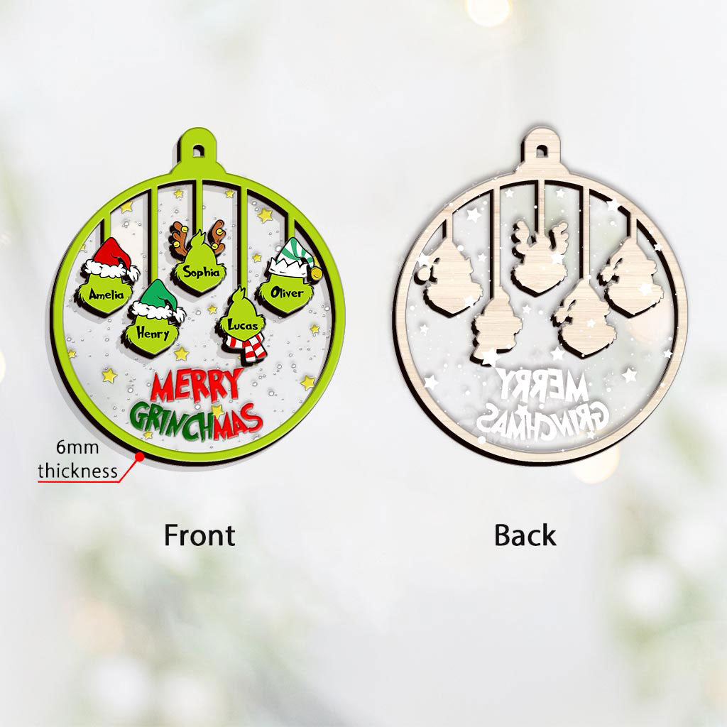 Merry Grinchmas - Personalized Christmas Stole Layers Mix Ornament