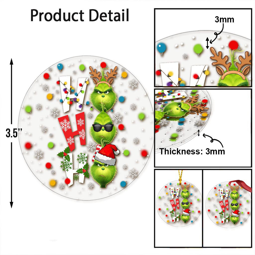 Ho Ho Ho Green - Ornement transparent étole de Noël