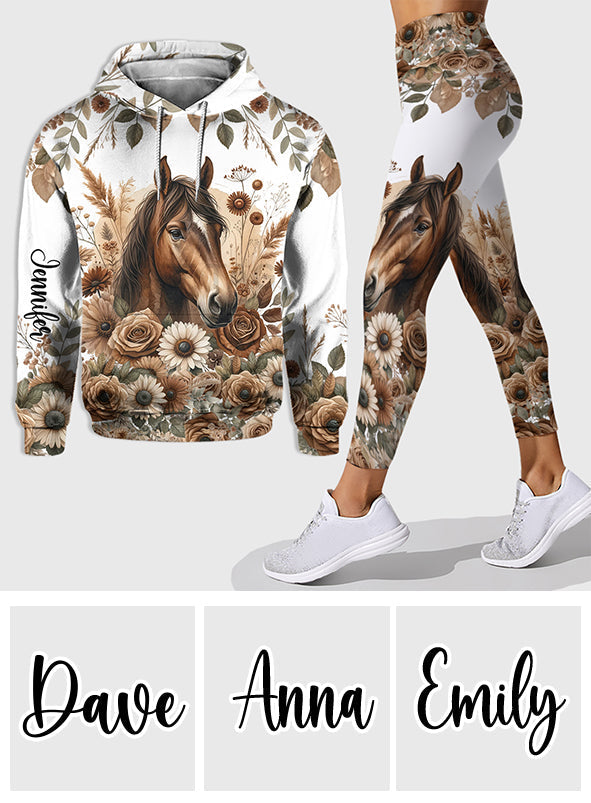 Magnifique cheval - Sweat à capuche et leggings personnalisés à motif cheval