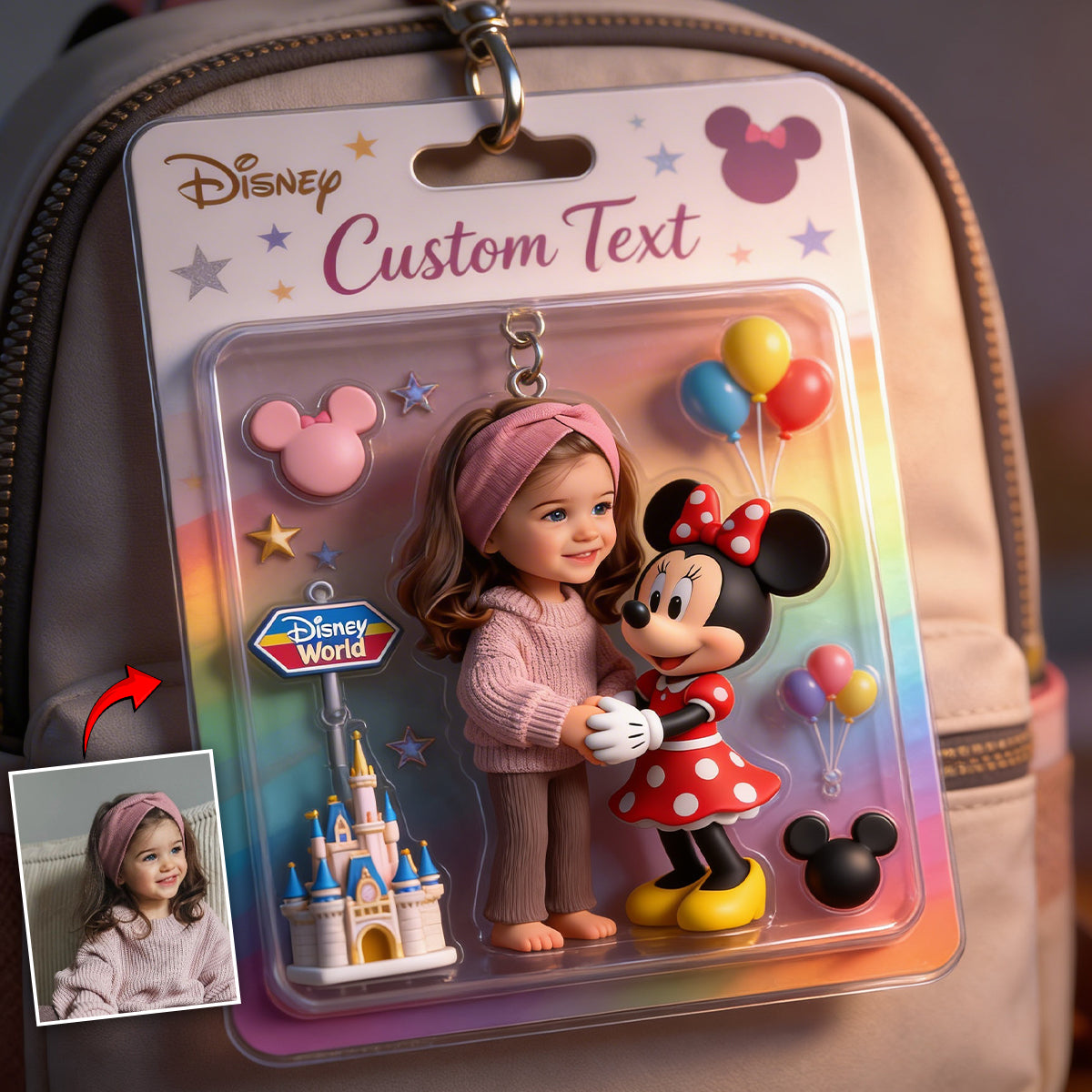 Young Girl - Personalized Mouse Keychain
