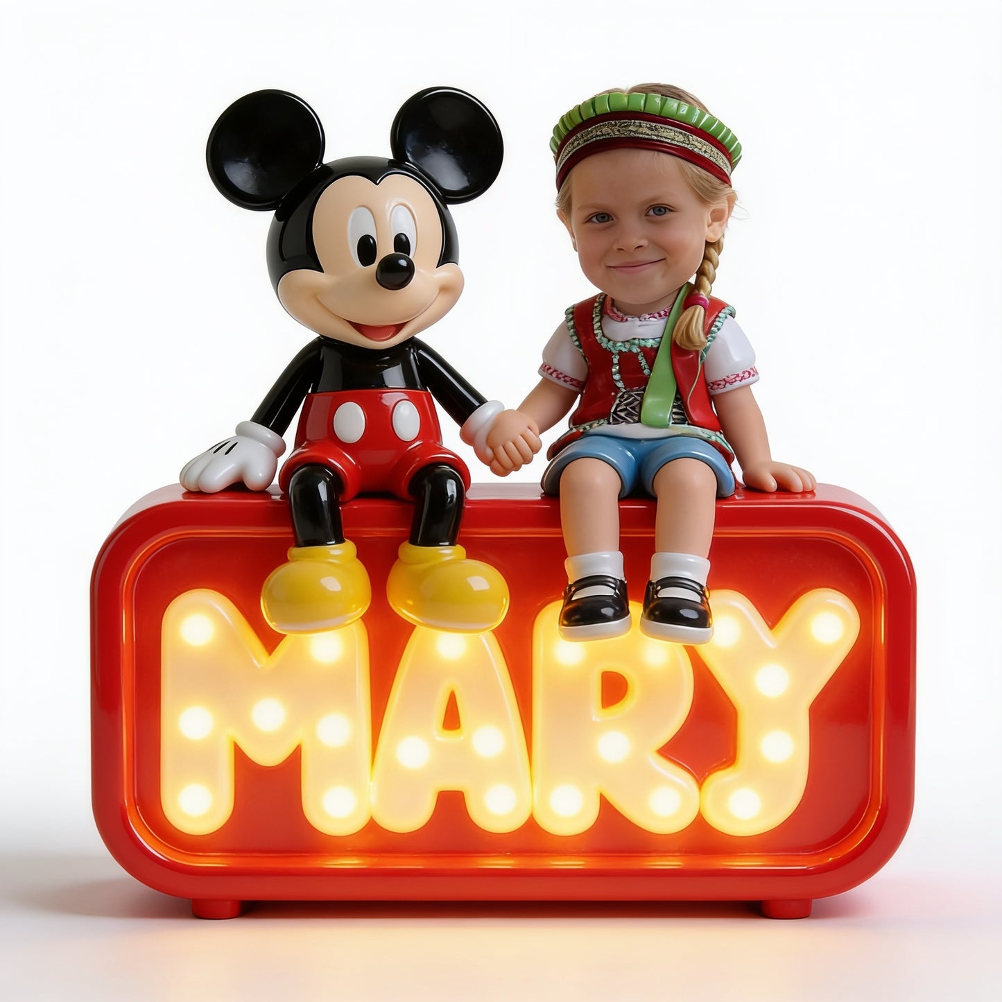 Best Buddies - Personalized Young Girl Acrylic LED Night Light