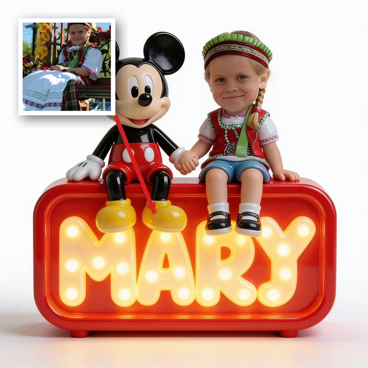 Best Buddies - Personalized Young Girl Acrylic LED Night Light