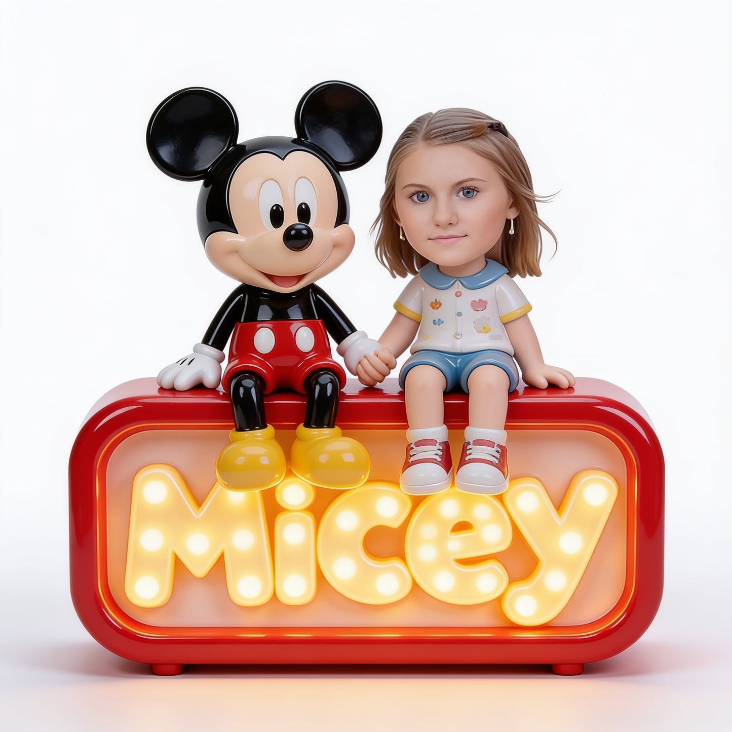 Best Buddies - Personalized Young Girl Acrylic LED Night Light