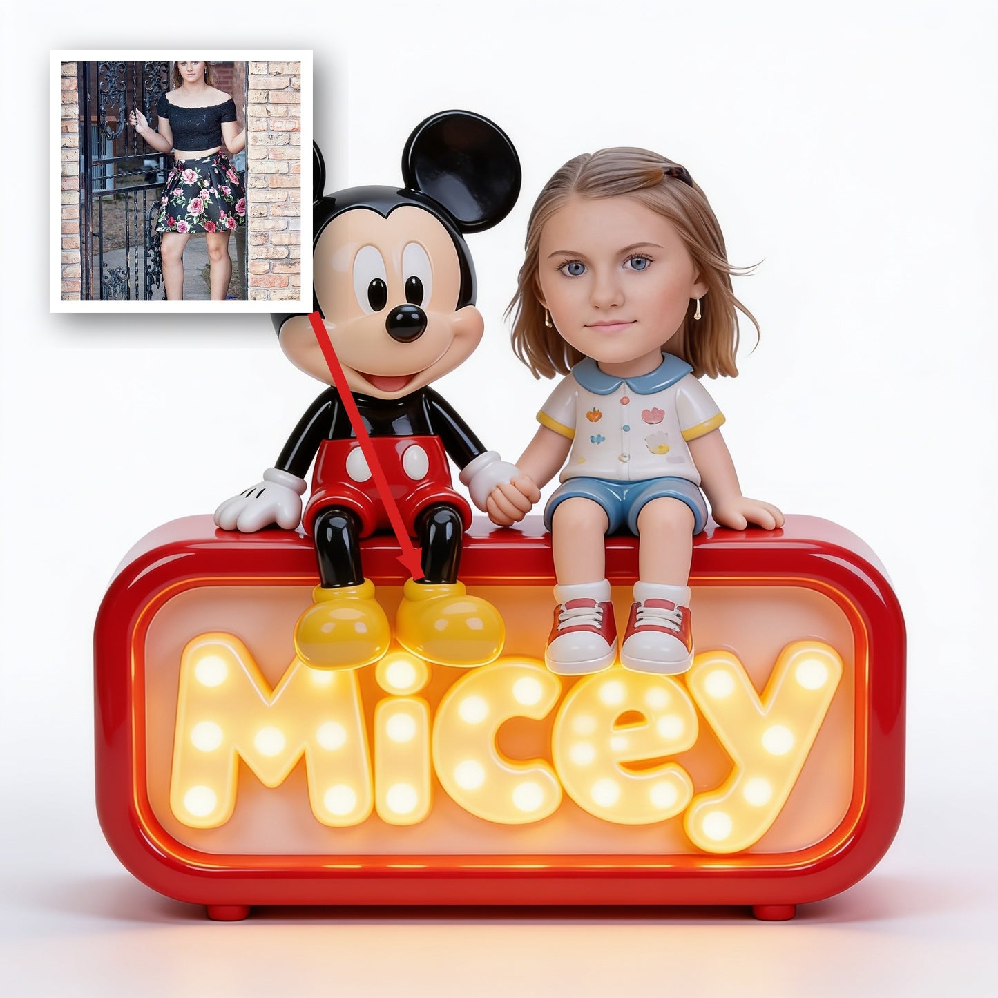Best Buddies - Personalized Young Girl Acrylic LED Night Light