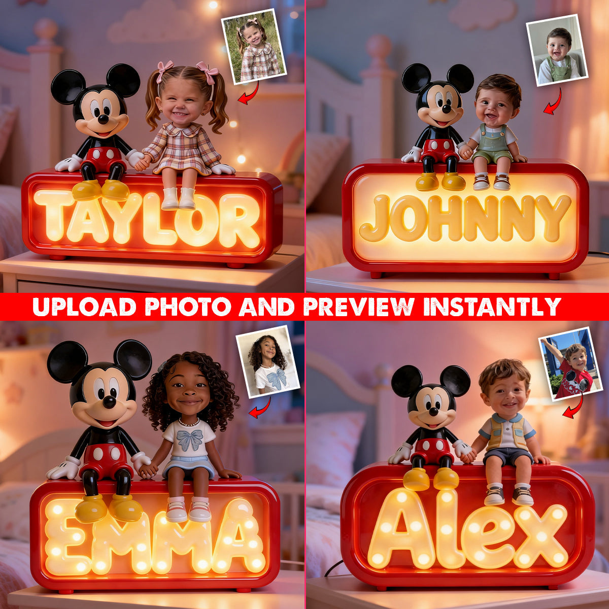 Best Buddies - Personalized Young Girl Acrylic LED Night Light