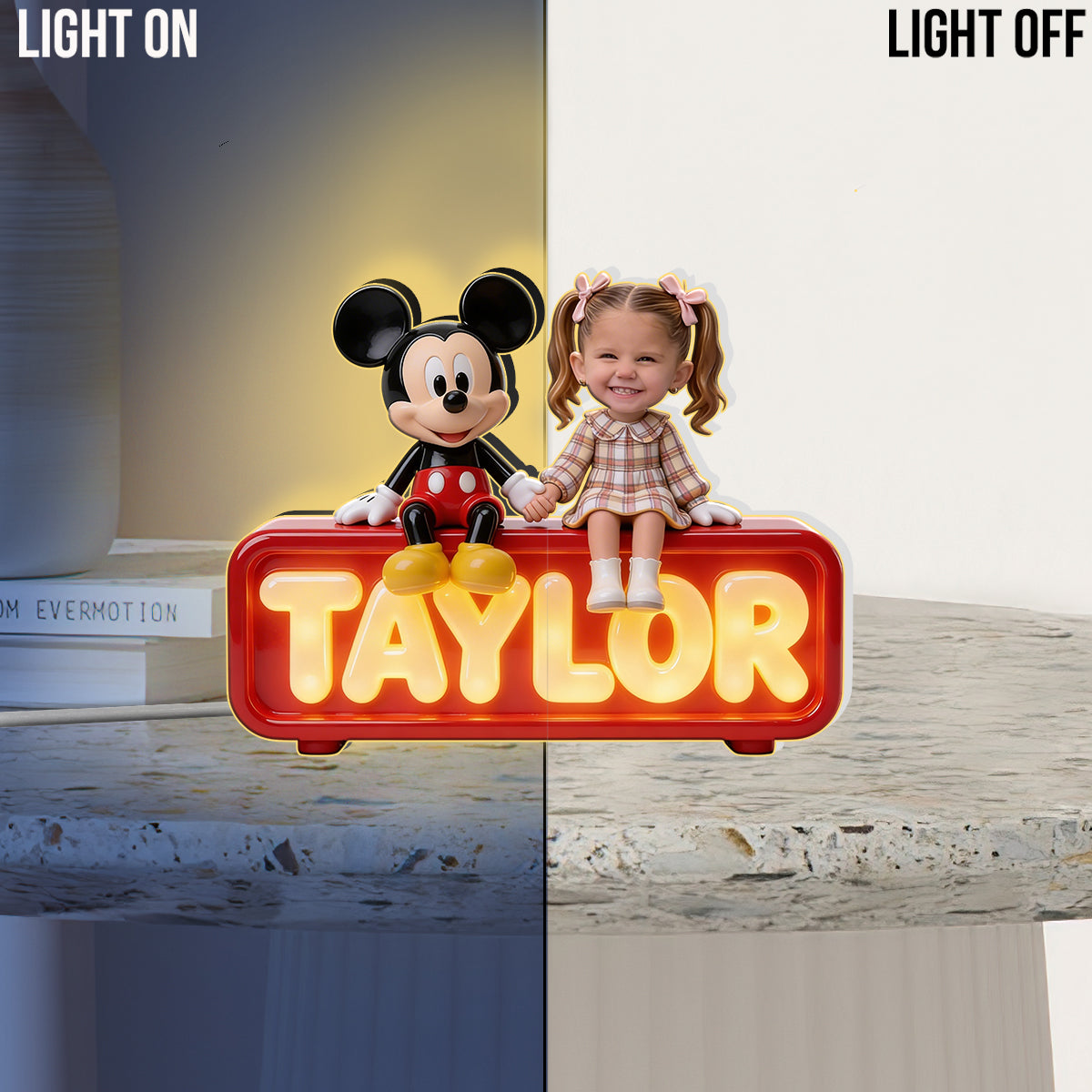 Best Buddies - Personalized Young Girl Acrylic LED Night Light