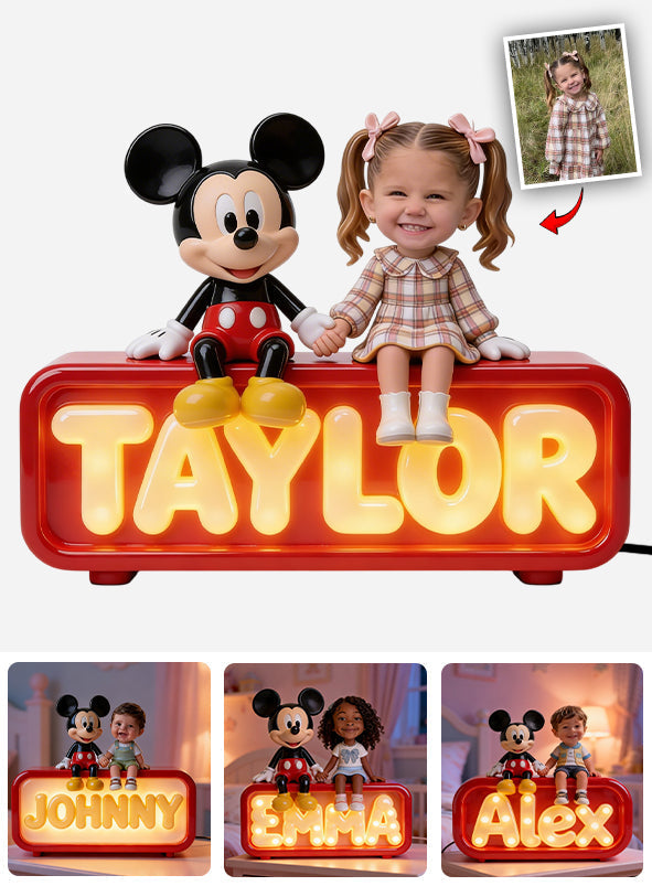 Best Buddies - Personalized Young Girl Acrylic LED Night Light