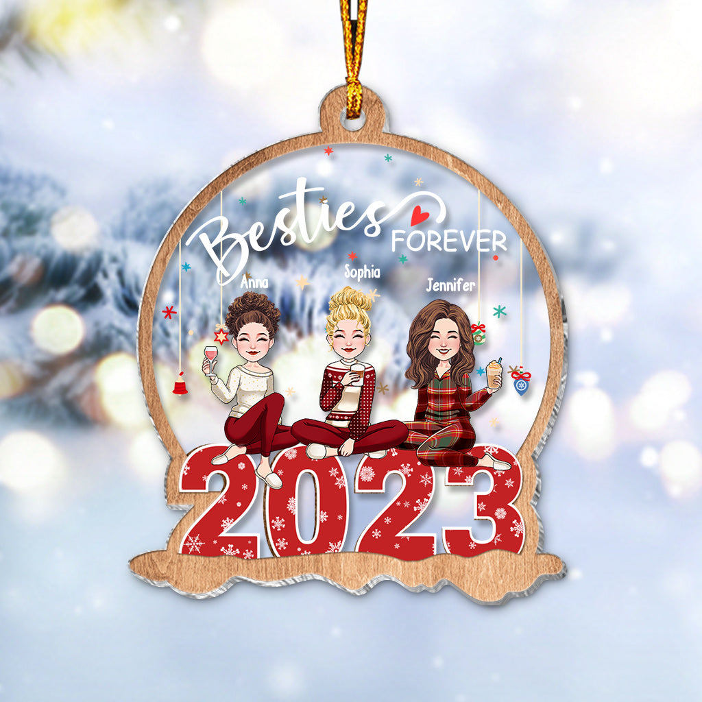 Besties Forever - Personalized Bestie Transparent Ornament