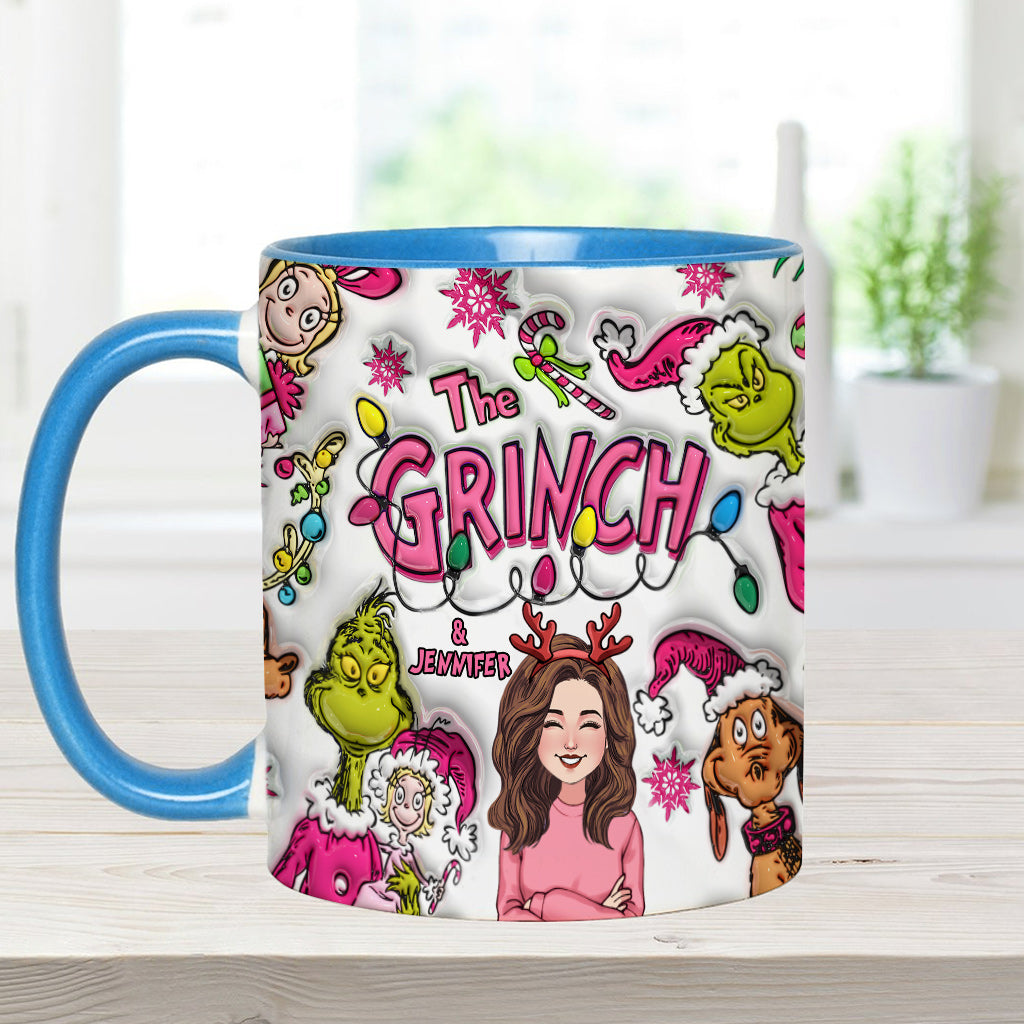 Le Grinch et moi - Mug personnalisé avec étole de Noël
