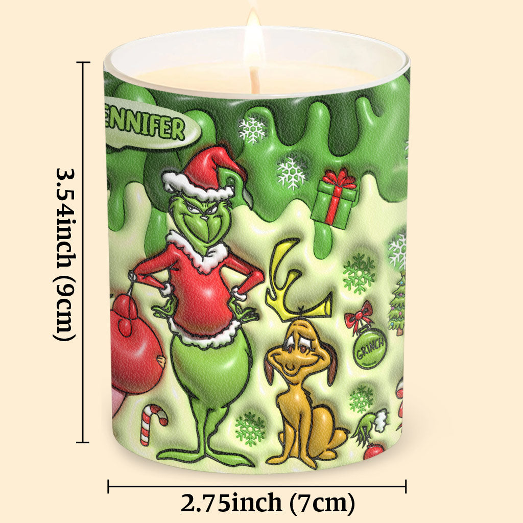 Joyeux Noël - Étole personnalisée avec bougie de Noël et couvercle en bois