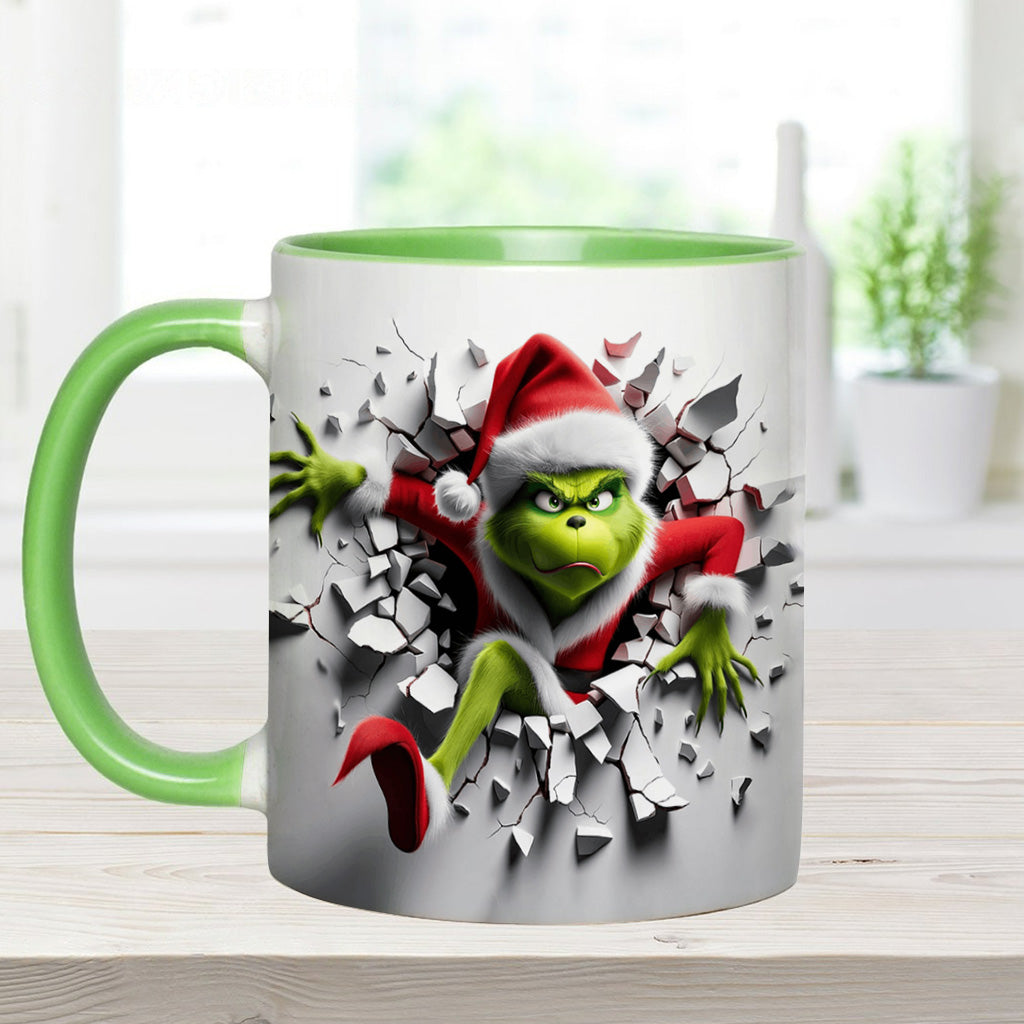 Grinchy On The Inside - Personalized Stole Christmas Accent Mug