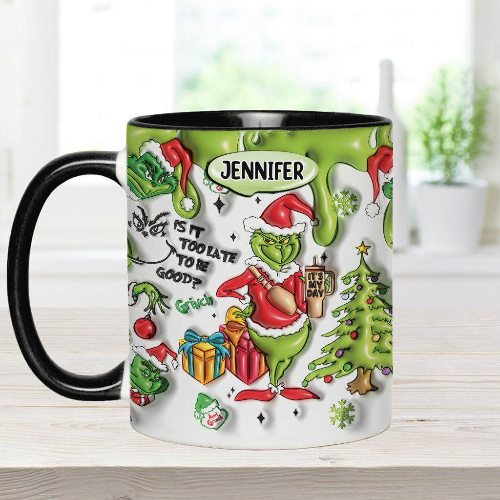 Est-il trop tard pour être sage ? - Mug décoratif de Noël personnalisé avec étole