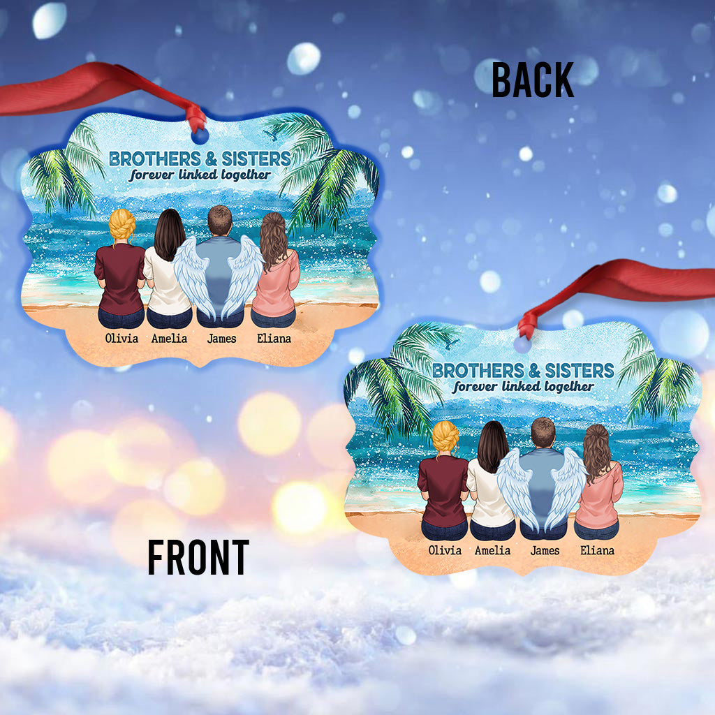 Brother And Sister Forever Linked Together - Personalized Memorial Ornament