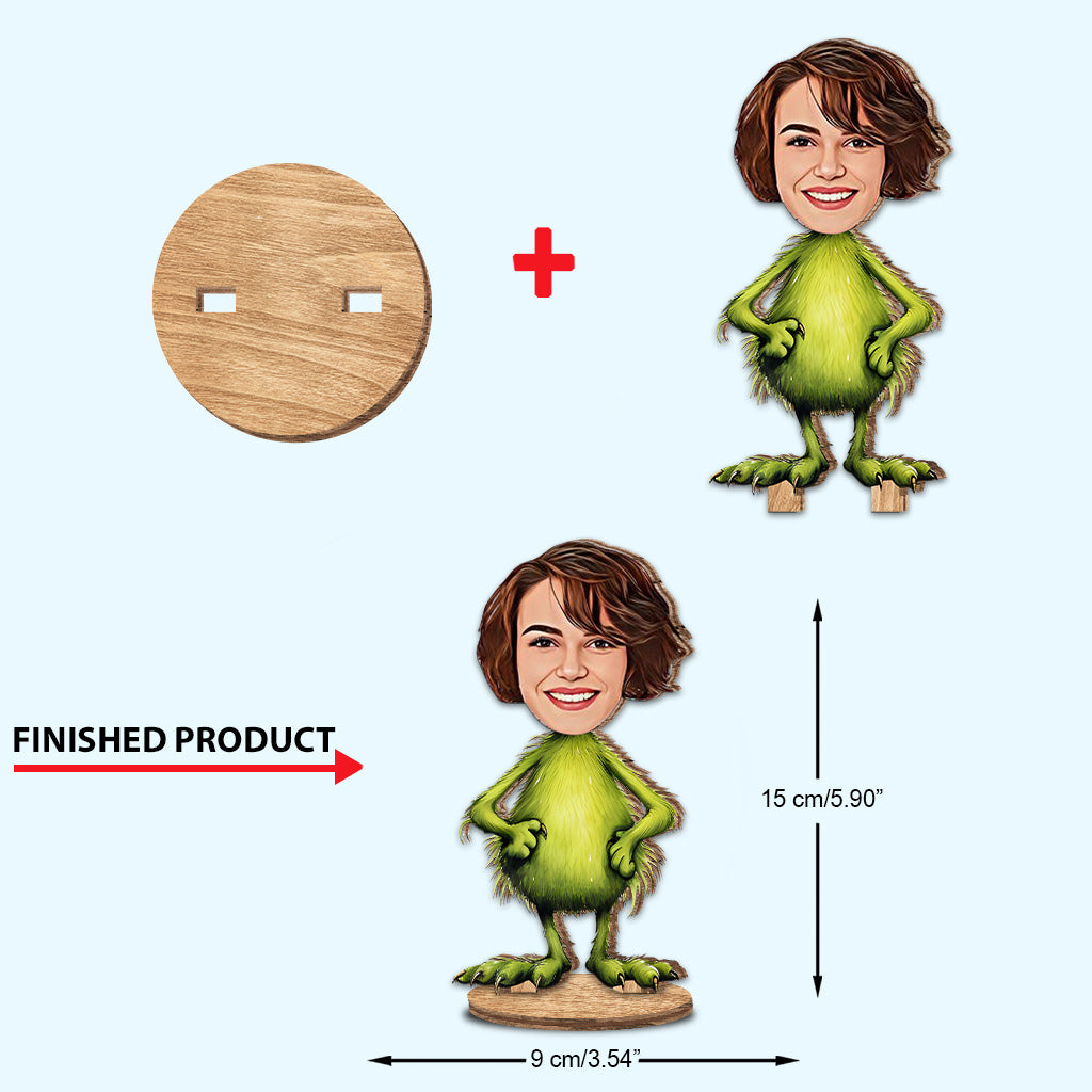 Joyeux Grinchmas - Étole de Noël personnalisée en bois à poser