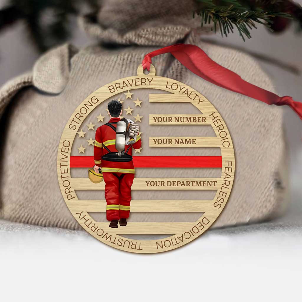 Pompier - Ornement de Noël transparent personnalisé sur le thème des pompiers