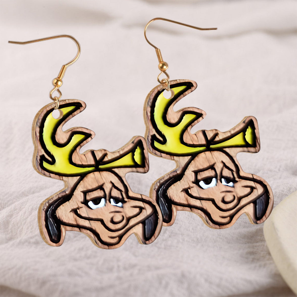 Joyeux Noël - Boucles d'oreilles étole de Noël personnalisées en bois