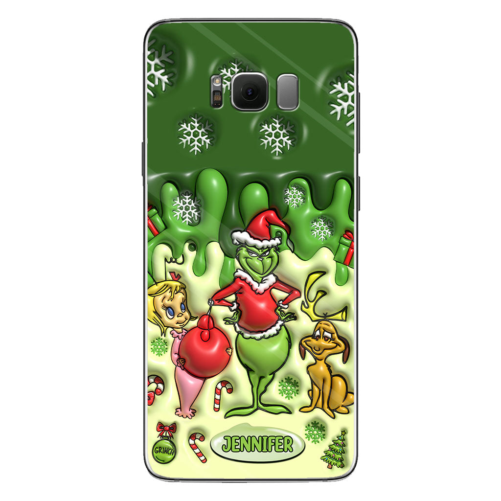 Joyeux Grinchmas - Coque de téléphone personnalisée avec étole de Noël