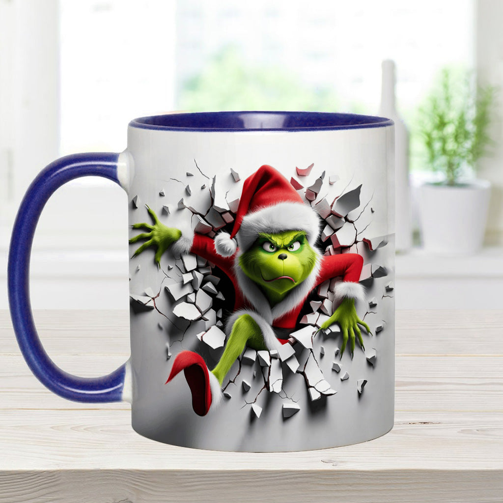 Grinchy On The Inside - Personalized Stole Christmas Accent Mug