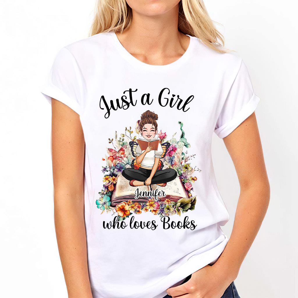 Juste une fille qui aime les livres - T-shirt et sweat à capuche personnalisés sur le thème des livres