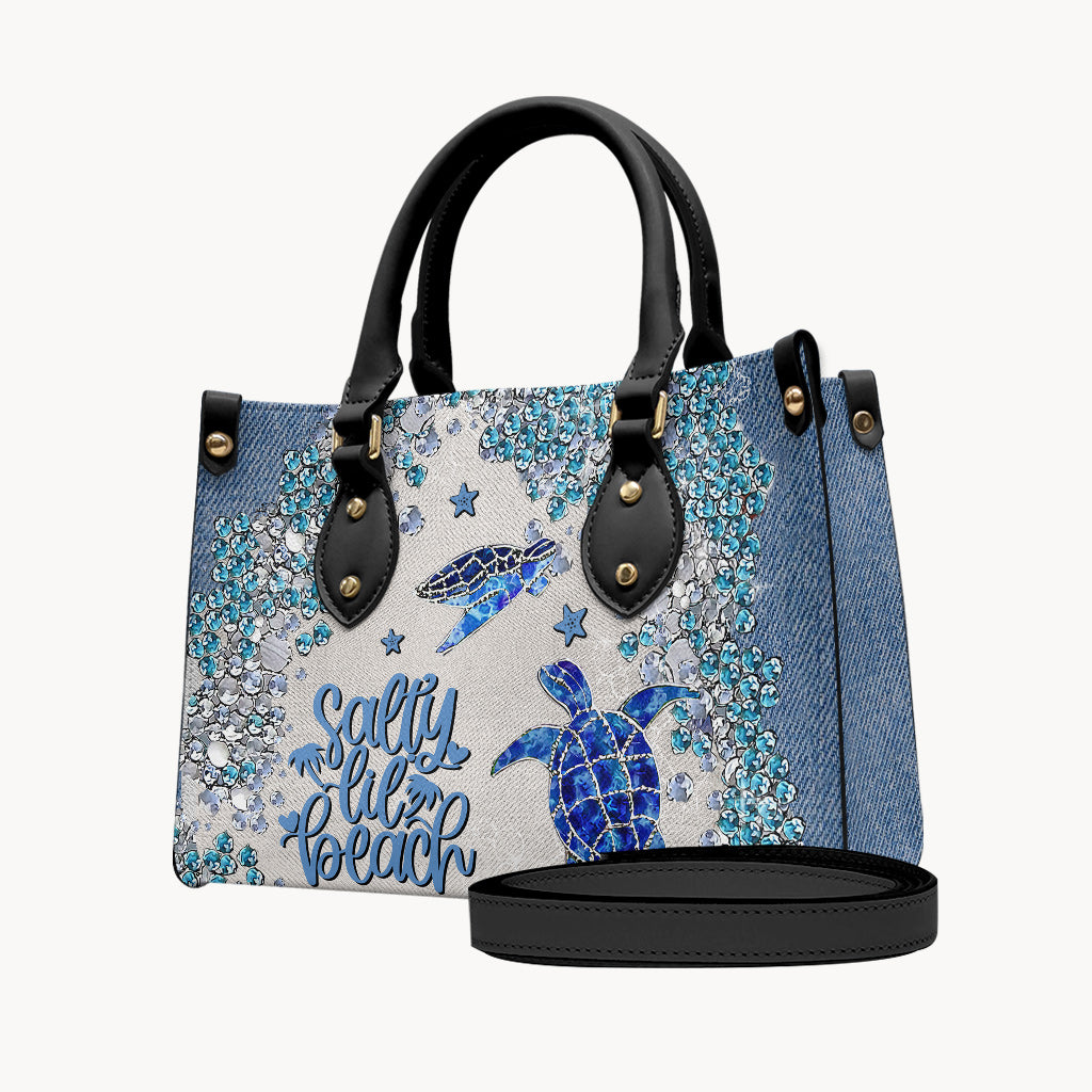 Turtle Bling - Personalized Turtle Leather Handbag