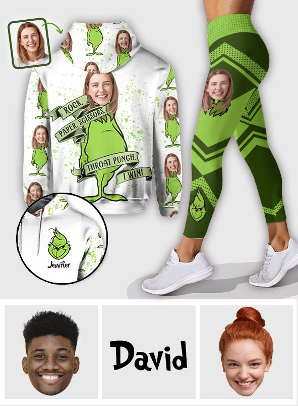 Pierre Feuille Ciseaux - Ensemble sweat à capuche et legging personnalisés « Étole de Noël »