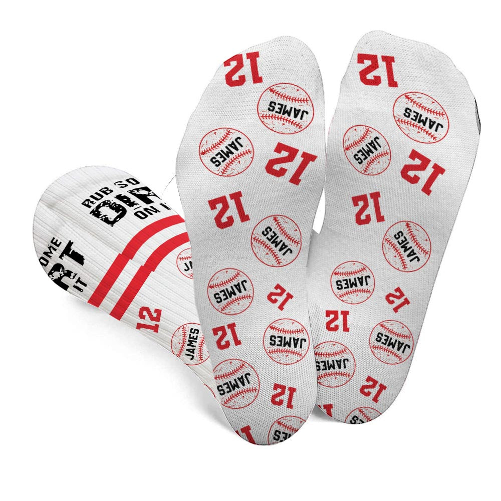 Chaussettes de baseball personnalisées « Frottez-y de la terre »