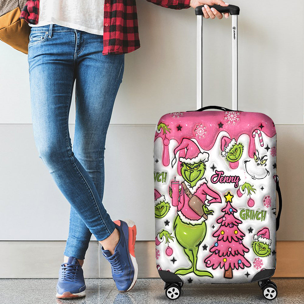 Merry Grinchmas - Personalized Stole Christmas Luggage Cover