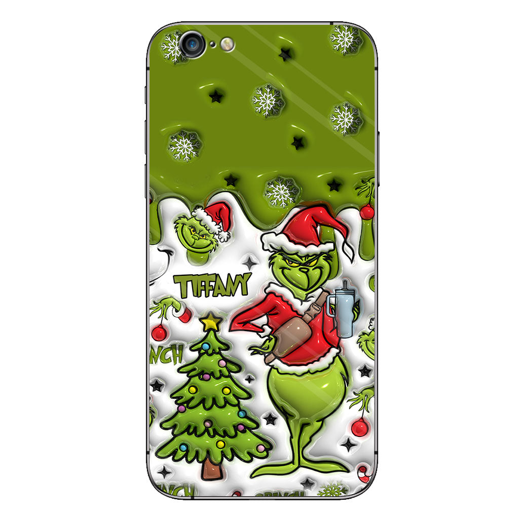 Joyeux Grinchmas - Coque de téléphone personnalisée avec étole de Noël