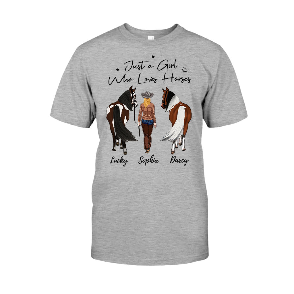 Just A Girl Who Loves Horses - Personalized Horse T-shirt & Hoodie