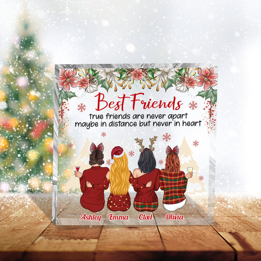 Les vrais amis ne se quittent jamais - Plaque acrylique personnalisée pour meilleure amie