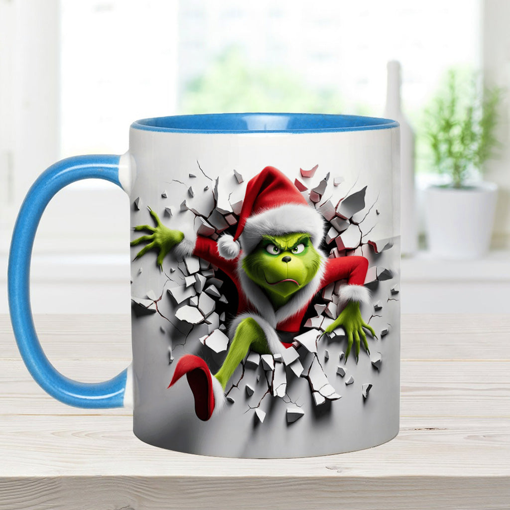 Grinchy On The Inside - Personalized Stole Christmas Accent Mug