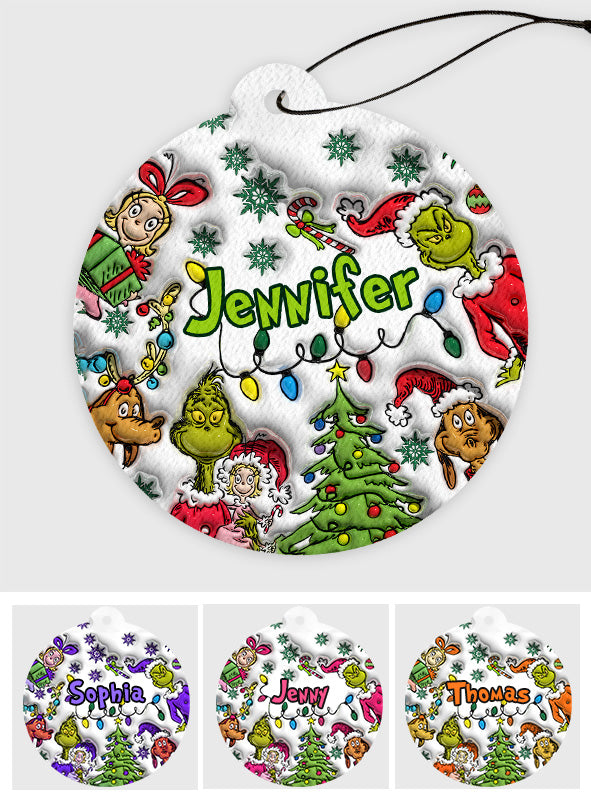 Merry Christmas - Personalized Stole Christmas Circle Air Freshener