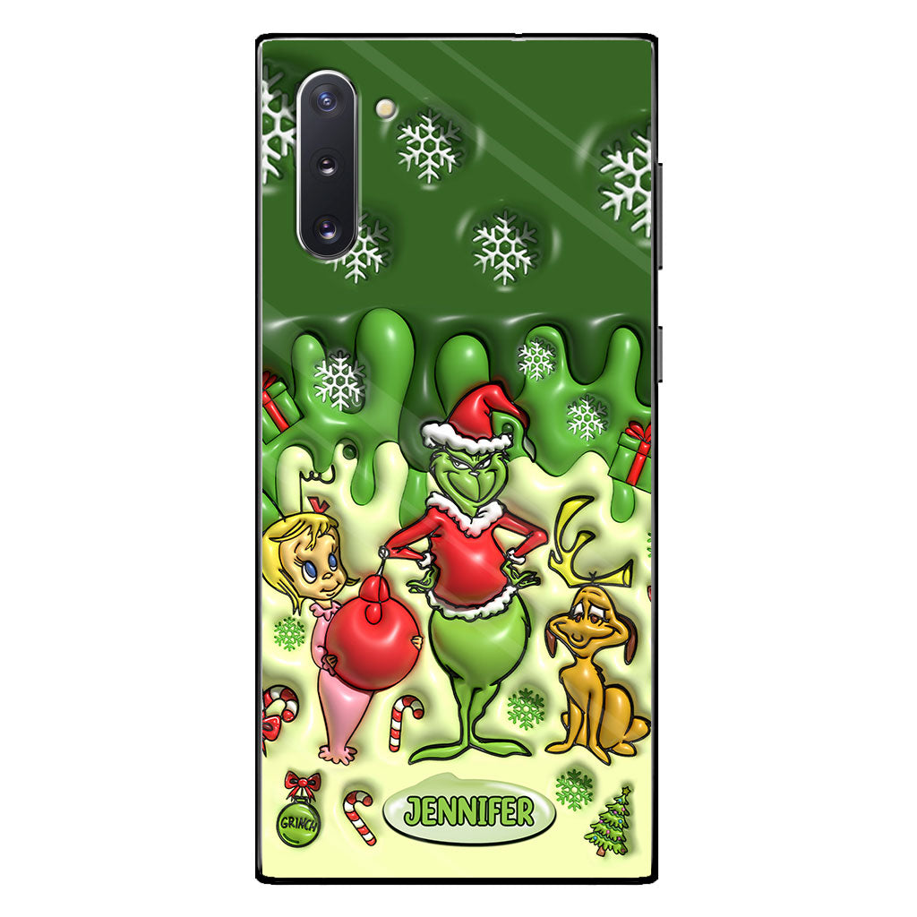 Joyeux Grinchmas - Coque de téléphone personnalisée avec étole de Noël