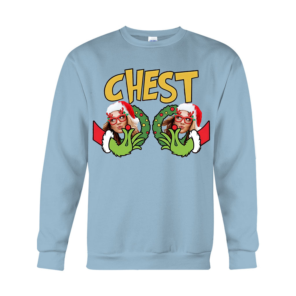 Châtaignes Joyeux Grinchmas - T-shirt et sweat à capuche personnalisés avec étole de Noël