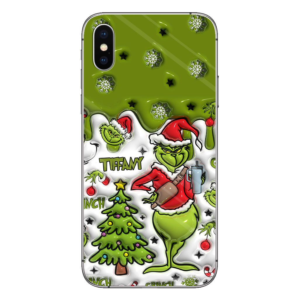 Joyeux Grinchmas - Coque de téléphone personnalisée avec étole de Noël