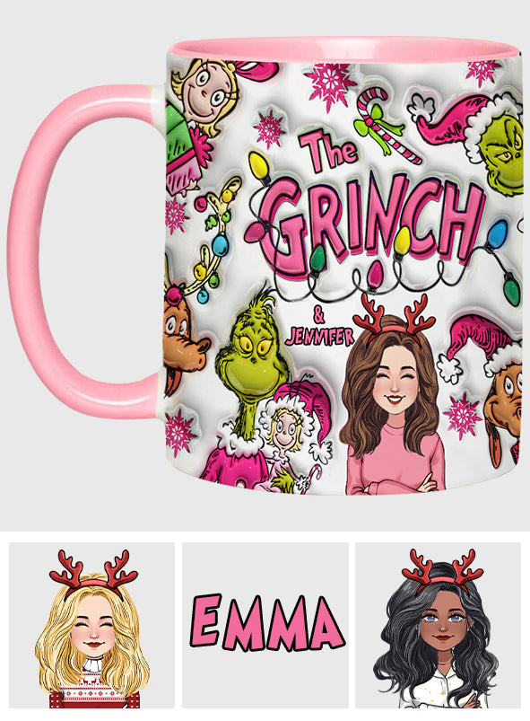Le Grinch et moi - Mug personnalisé avec étole de Noël