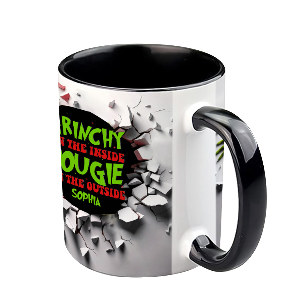 Grinchy On The Inside - Personalized Stole Christmas Accent Mug