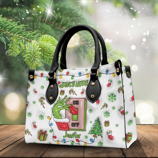 Mode Noël activé - Étole de Noël personnalisée - Sac à main en cuir