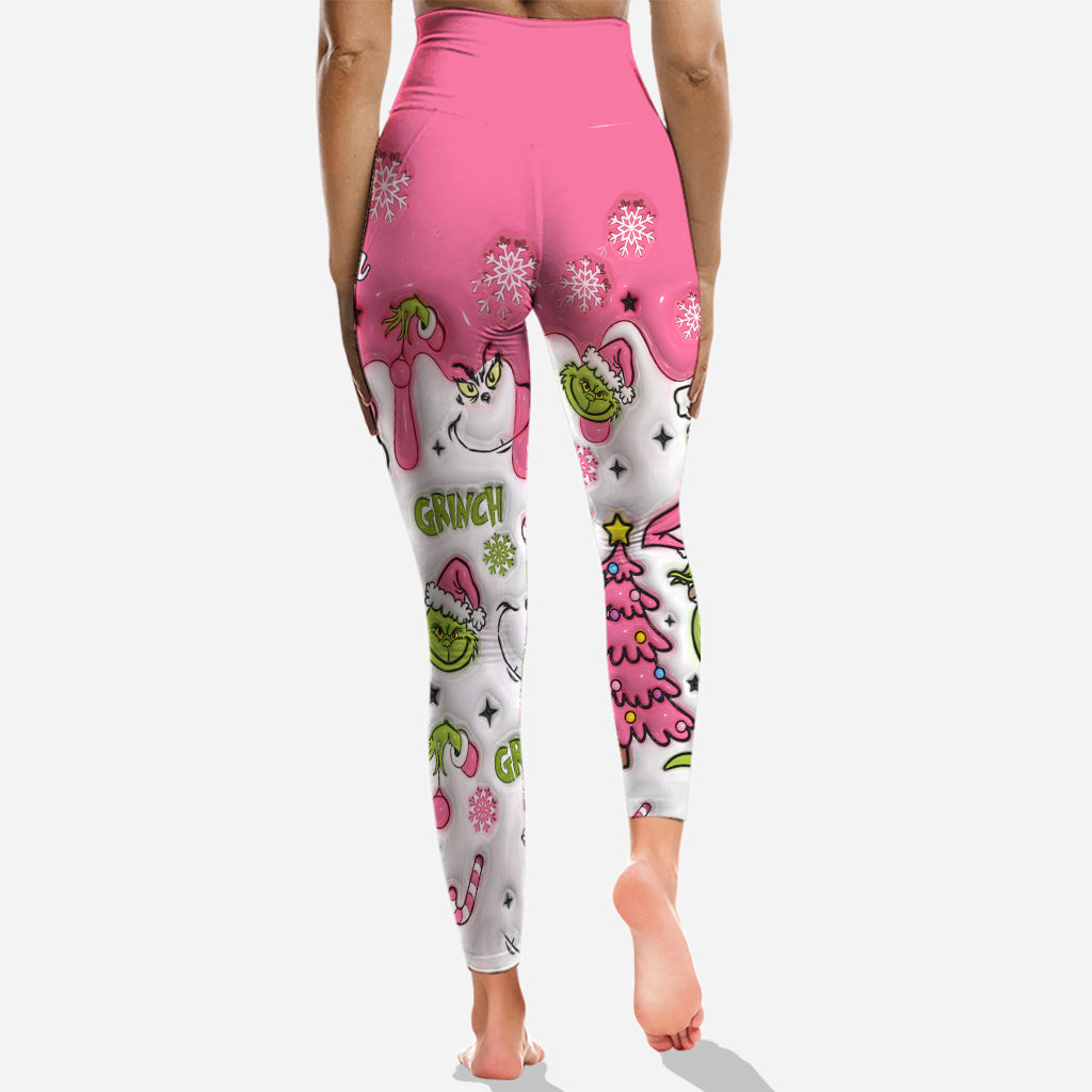 Sweat à capuche et legging personnalisés avec flocons de neige roses et prénom