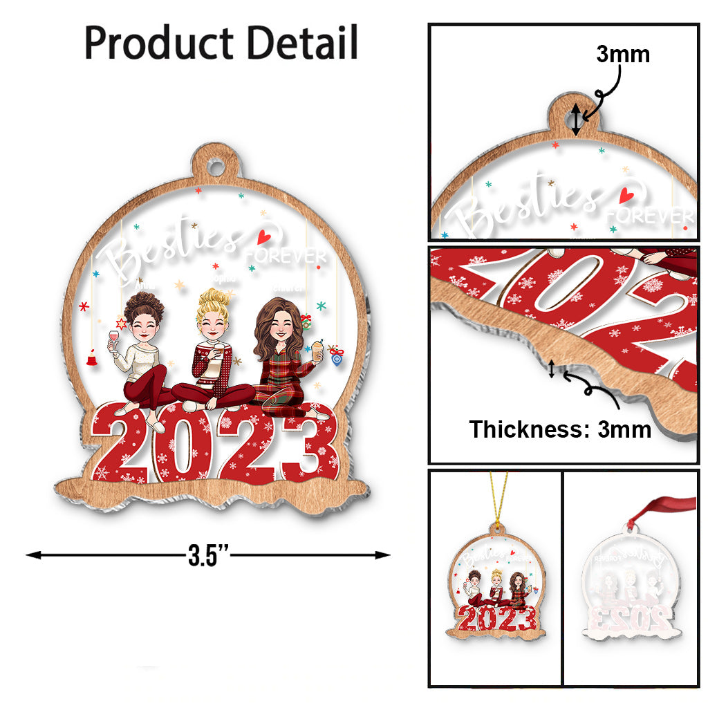 Besties Forever - Personalized Bestie Transparent Ornament