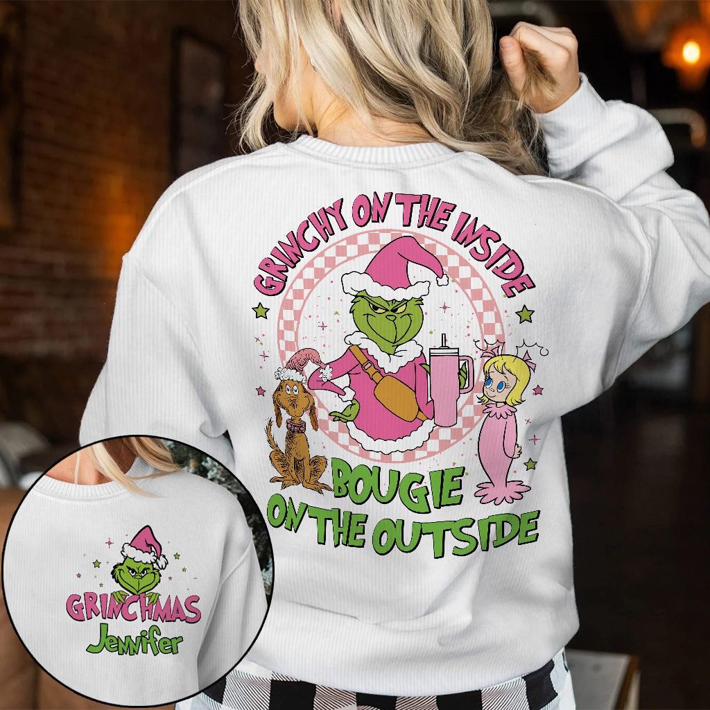 Grincheux à l'intérieur - Étole de Noël personnalisée Pull moche