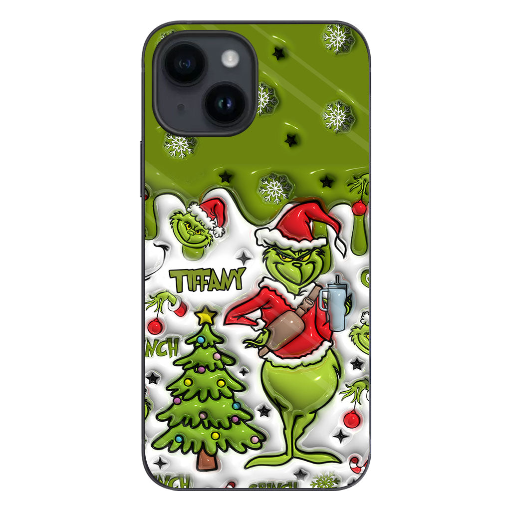 Joyeux Grinchmas - Coque de téléphone personnalisée avec étole de Noël