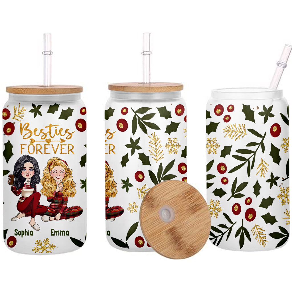 Besties Forever - Personalized Bestie Can Glass
