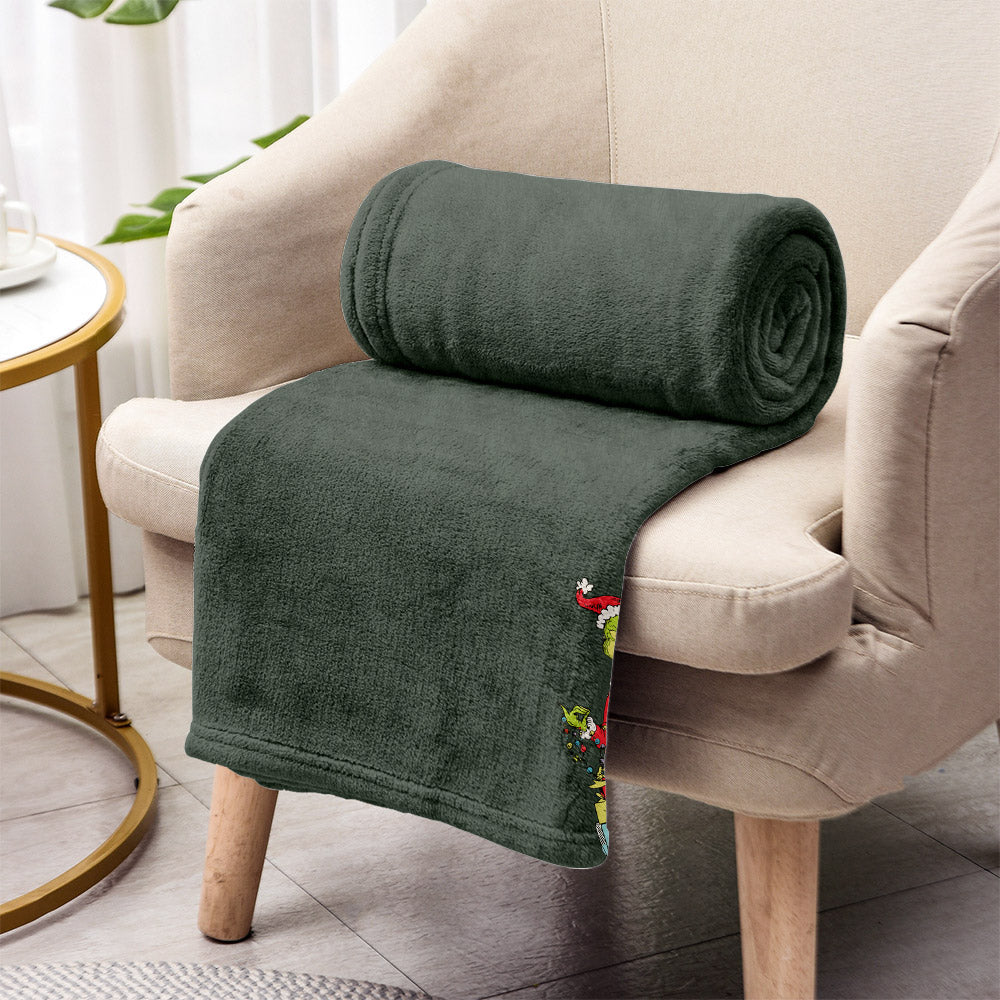 Merry Christmas Green Mischief - Personalized Stole Christmas Blanket